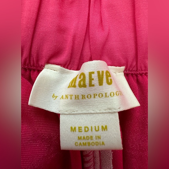 Anthropologie Maeve Anastacia Velvet Wide Leg Pant in Pink (Size M) - Picture 6 of 11